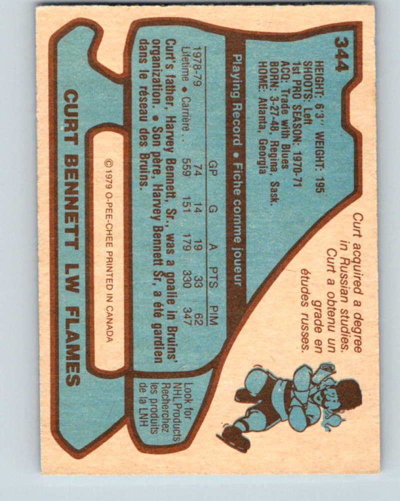 1979-80 O-Pee-Chee #344 Curt Bennett NHL Flames 10596