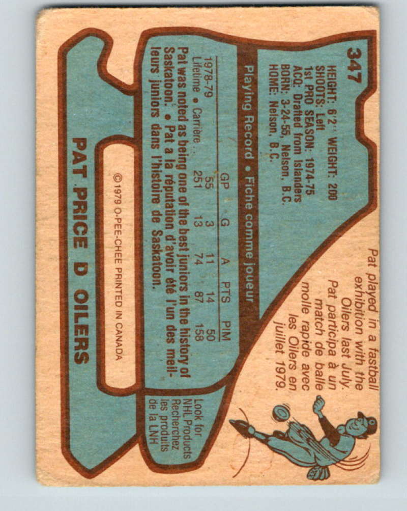 1979-80 O-Pee-Chee #347 Pat Price NHL Oilers 10600