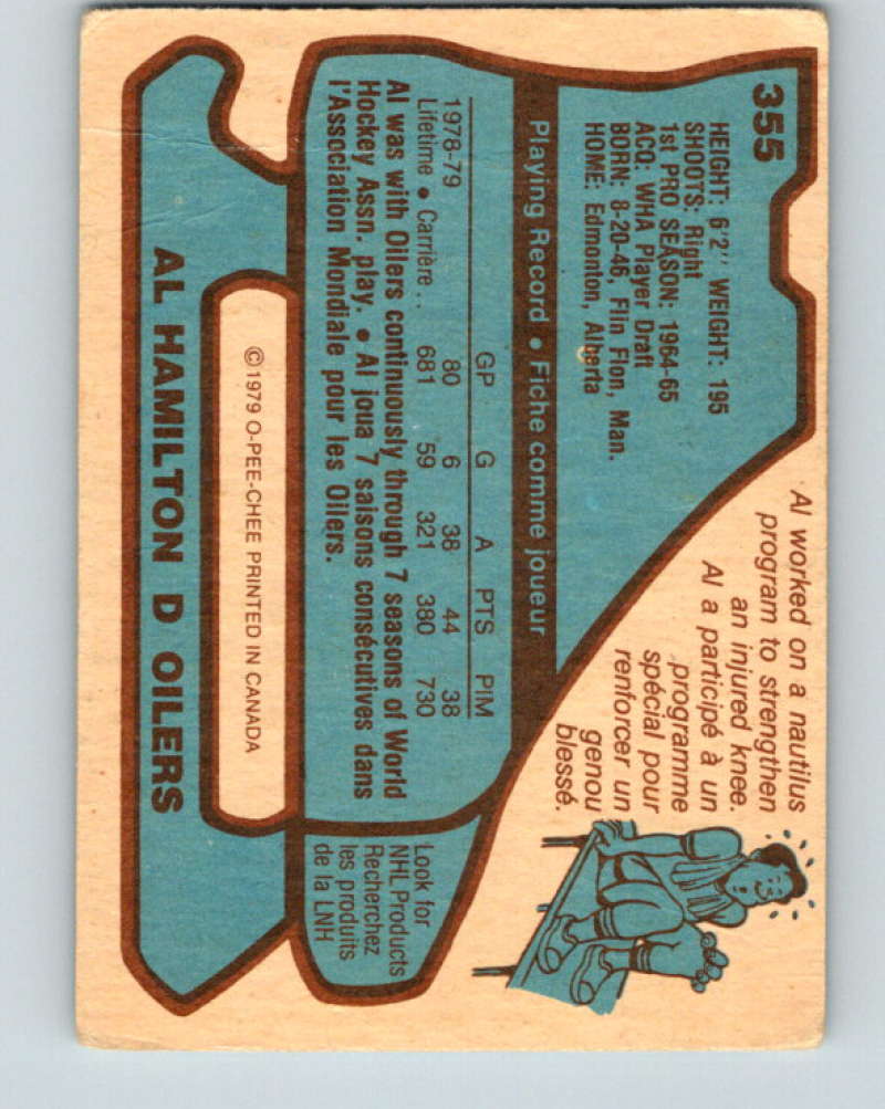 1979-80 O-Pee-Chee #355 Al Hamilton NHL Oilers 10611