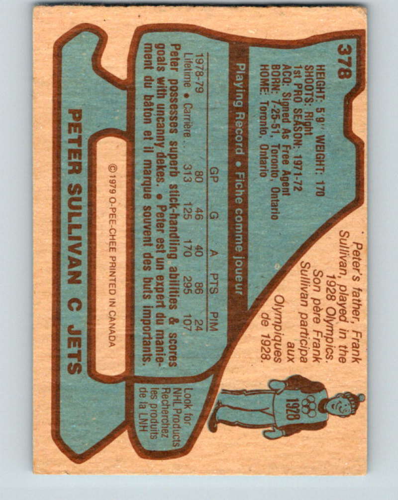 1979-80 O-Pee-Chee #378 Peter Sullivan NHL Winn Jets 10640