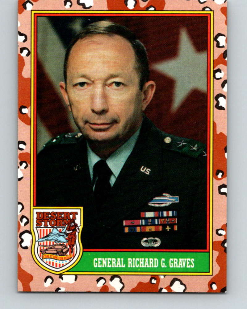 1991 Topps Desert Storm #5 General Richard G. Graves Mint Image 1
