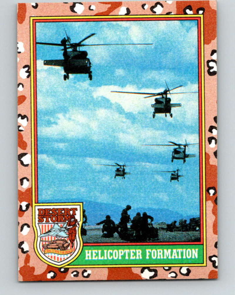 1991 Topps Desert Storm #15 Helicopter Formation Mint Image 1