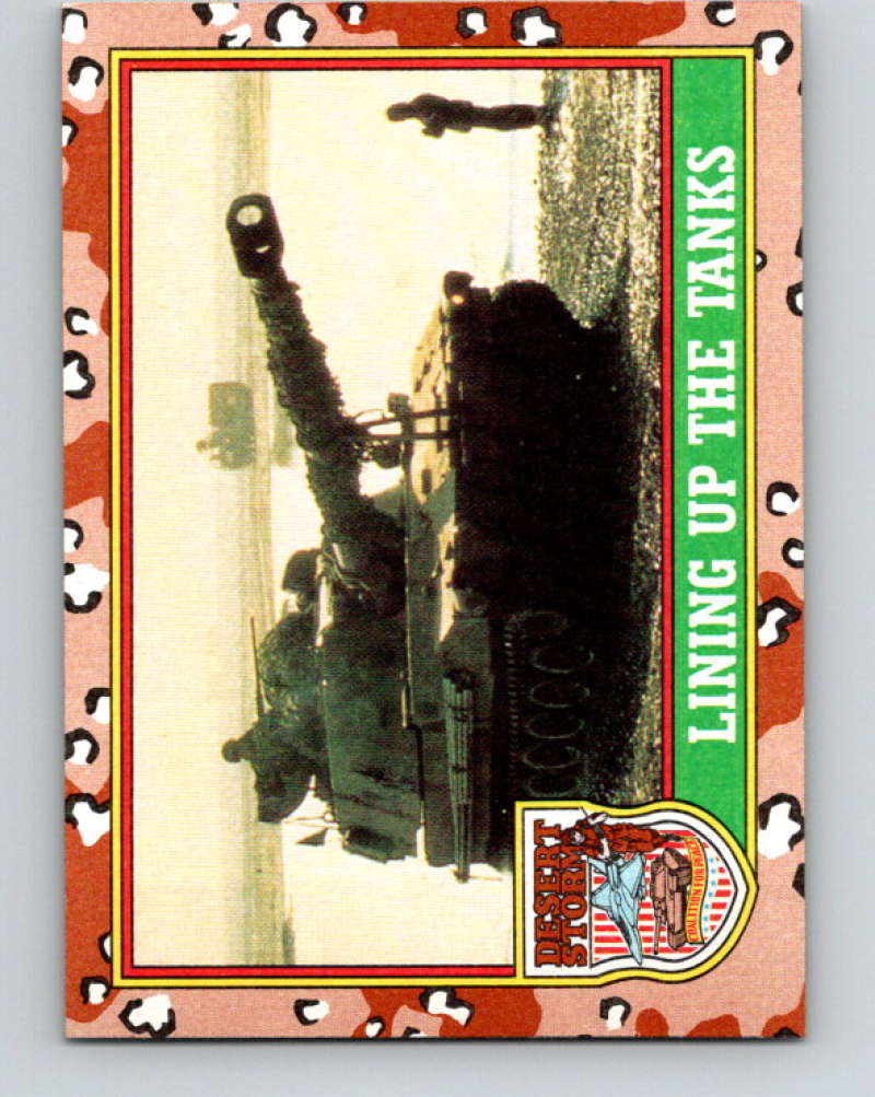 1991 Topps Desert Storm #41 Lining Up the Tanks Mint Image 1