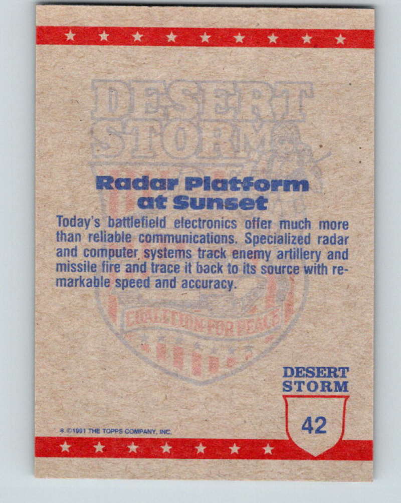 1991 Topps Desert Storm #42 Sunset on the Desert Mint Image 2