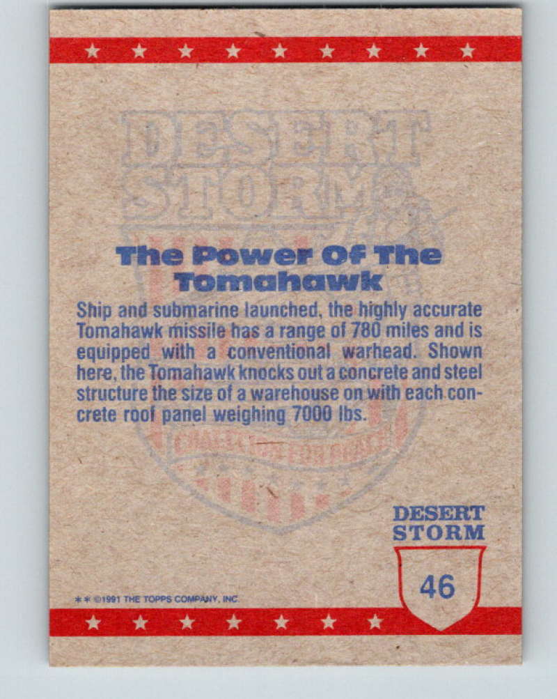 1991 Topps Desert Storm #46 The Power of the Tomahawk Mint Image 2