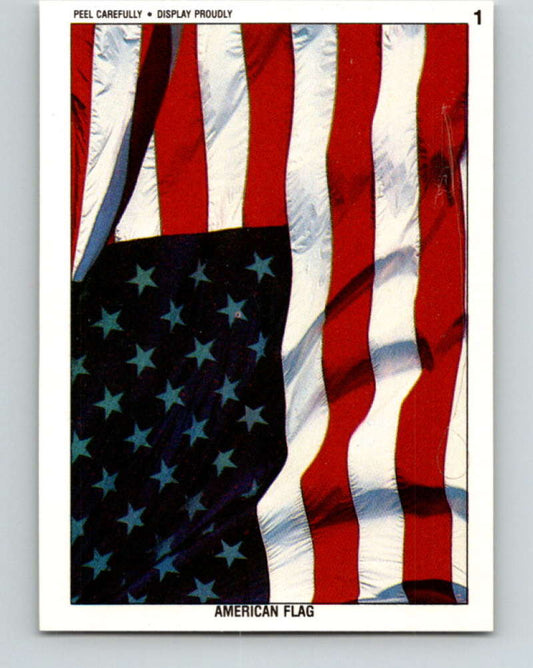 1991 Topps Desert Storm Stickers #1 American Flag MINT  Image 1
