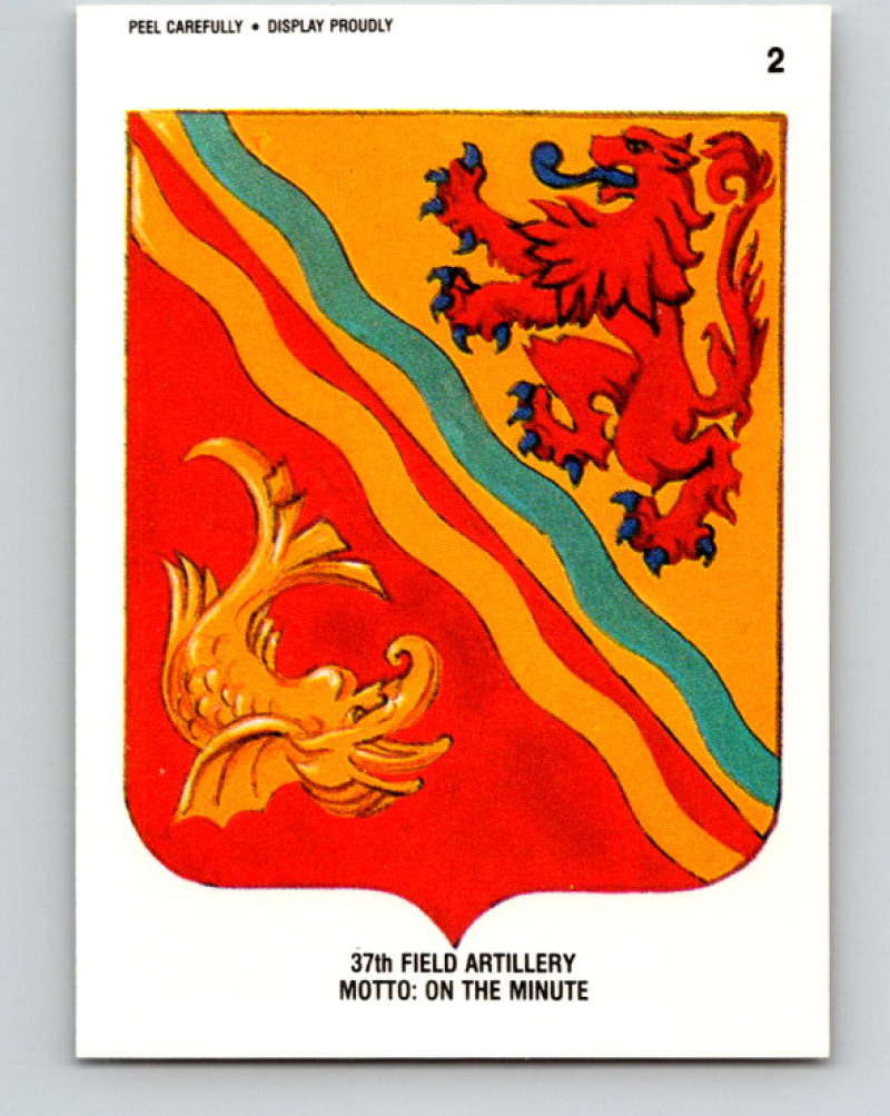 1991 Topps Desert Storm Stickers #2 37th Field Artillery Motto On the Minute MINT Image 1