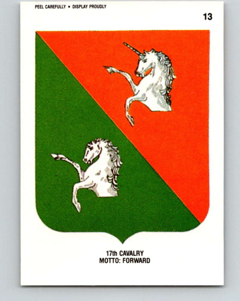 1991 Topps Desert Storm Stickers #13 17th Cavalry Motto: Forward MINT Image 1