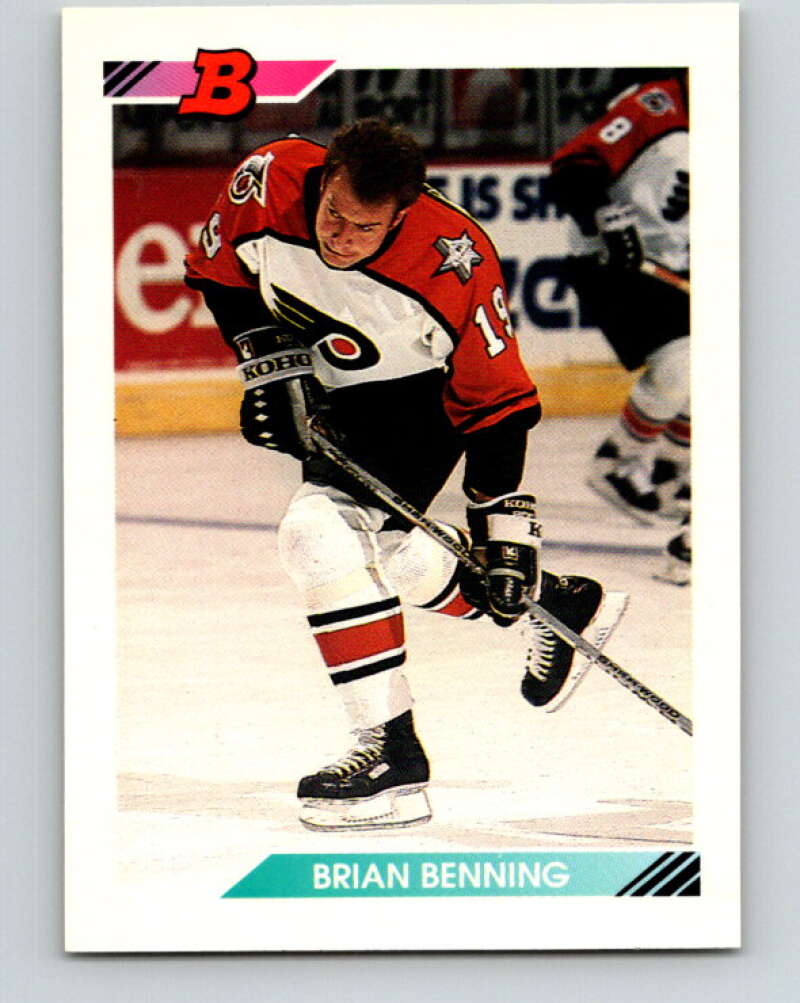 1992-93 Bowman #39 Brian Benning Mint Quebec Nordiques Image 1