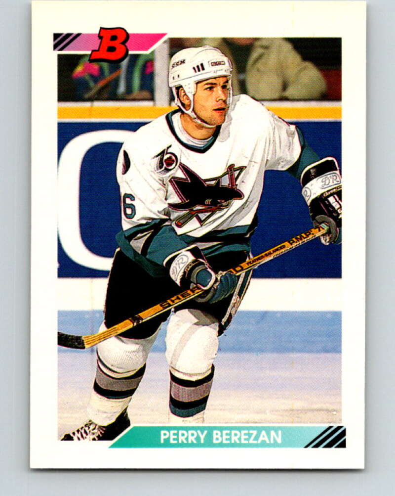 1992-93 Bowman #105 Perry Berezan Mint San Jose Sharks Image 1