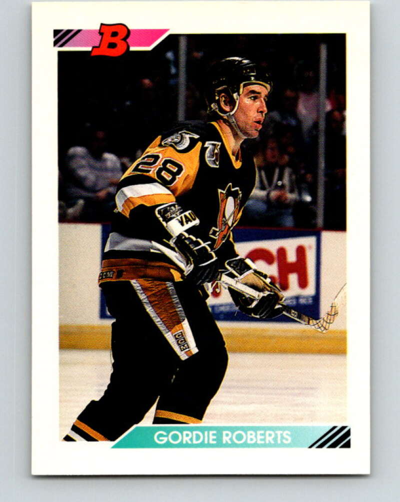 1992-93 Bowman #197 Gordie Roberts Mint Pittsburgh Penguins Image 1