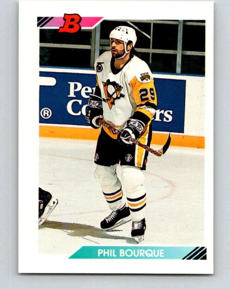 1992-93 Bowman #293 Phil Bourque Mint Pittsburgh Penguins Image 1