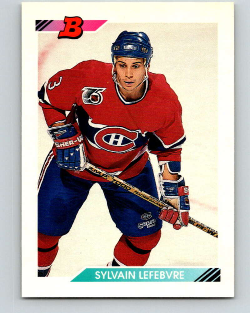 1992-93 Bowman #307 Sylvain Lefebvre Mint Montreal Canadiens Image 1