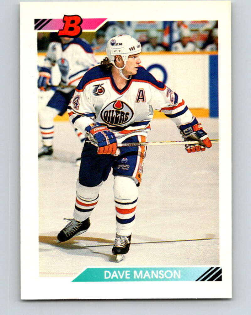 1992-93 Bowman #339 Dave Manson Mint Edmonton Oilers Image 1