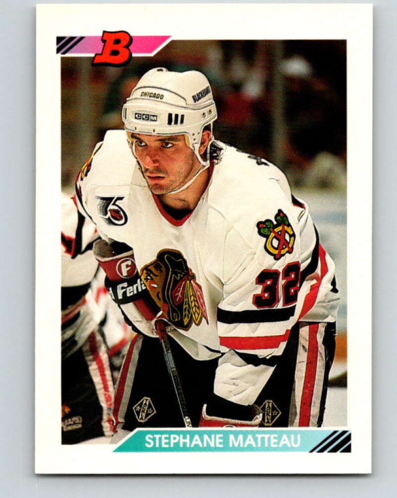 1992-93 Bowman #340 Stephane Matteau Mint Chicago Blackhawks Image 1