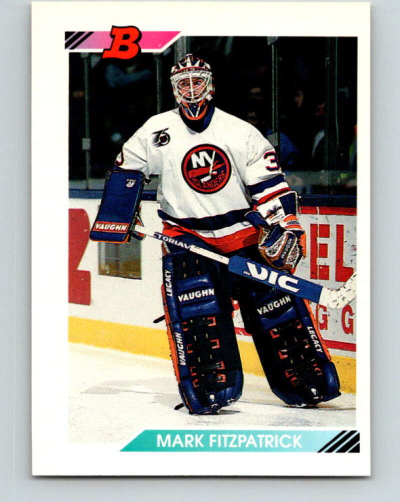 1992-93 Bowman #394 Mark Fitzpatrick Mint New York Islanders Image 1