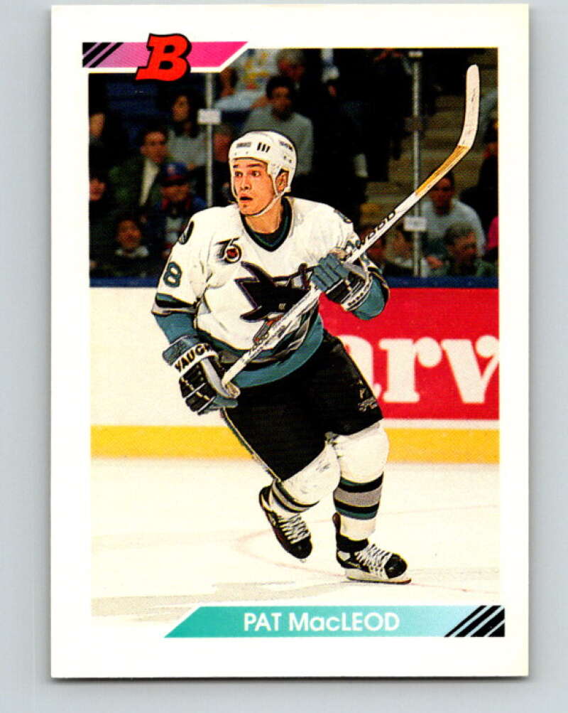 1992-93 Bowman #433 Pat MacLeod Mint San Jose Sharks Image 1