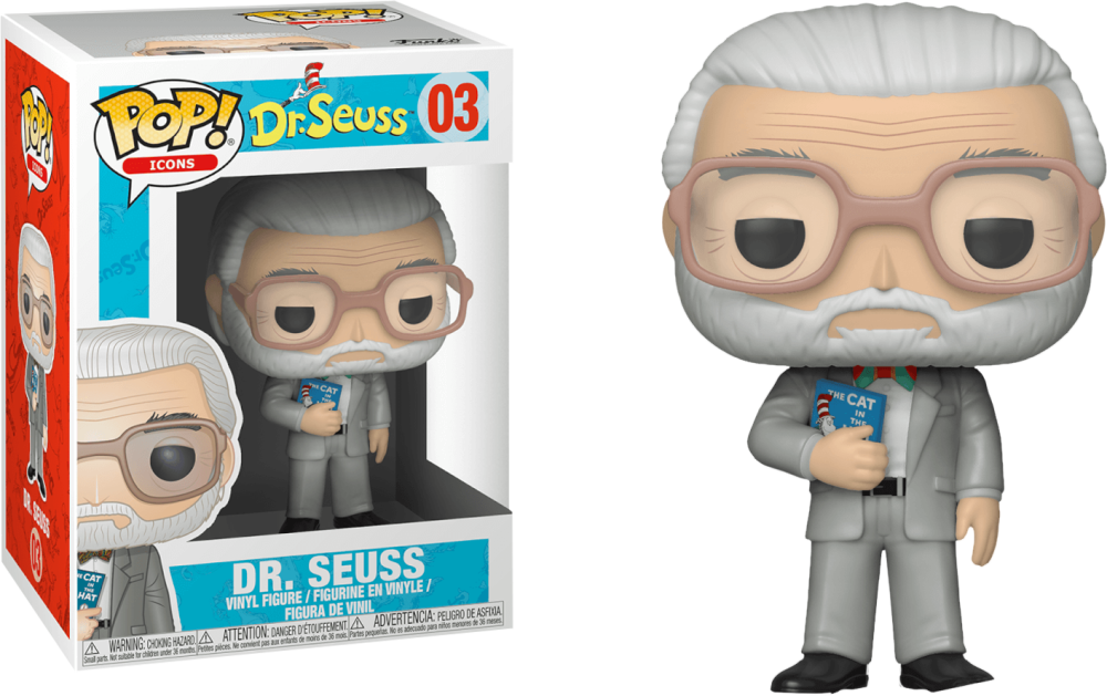 Funko Pop - 03 Icons Dr. Seuss - Dr. Seuss with Cat in Hat Book Vinyl Figure