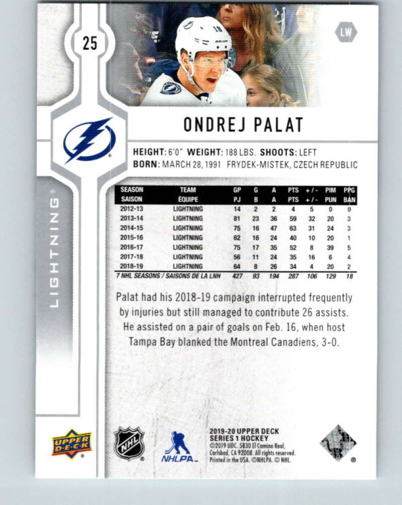 2019-20 Upper Deck #25 Ondrej Palat Mint Tampa Bay Lightning