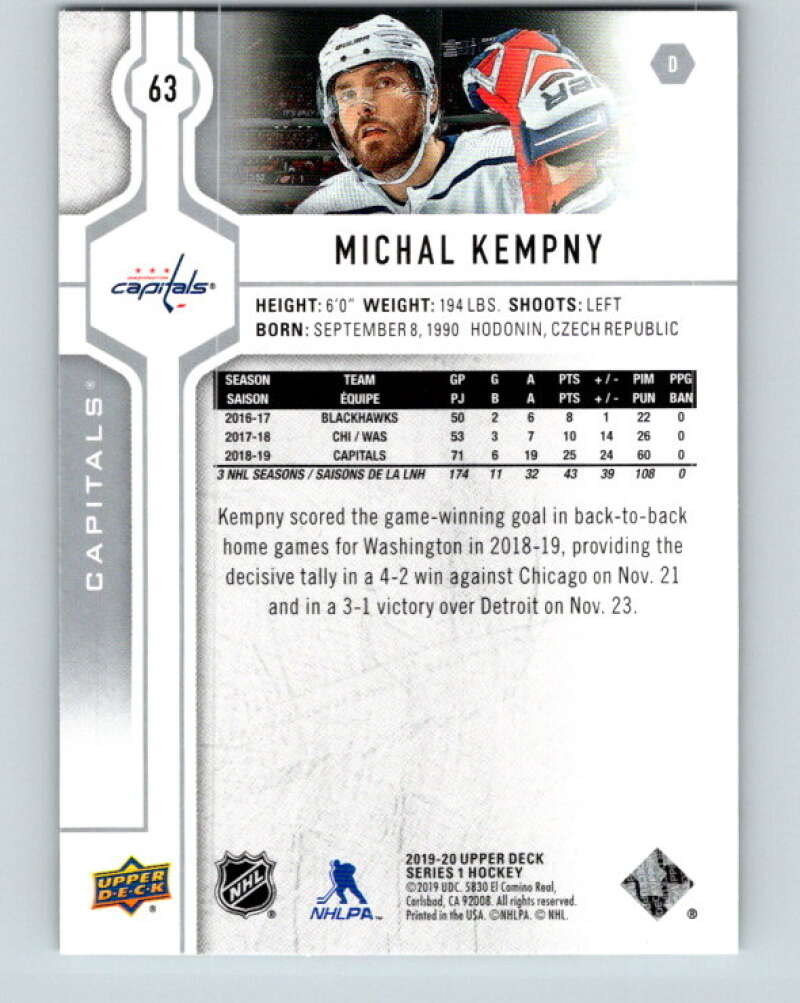2019-20 Upper Deck #63 Michal Kempny Mint Washington Capitals Image 2