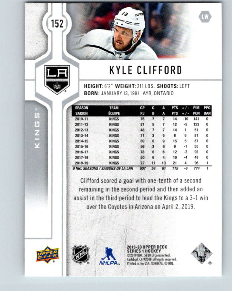 2019-20 Upper Deck #152 Kyle Clifford Mint Los Angeles Kings