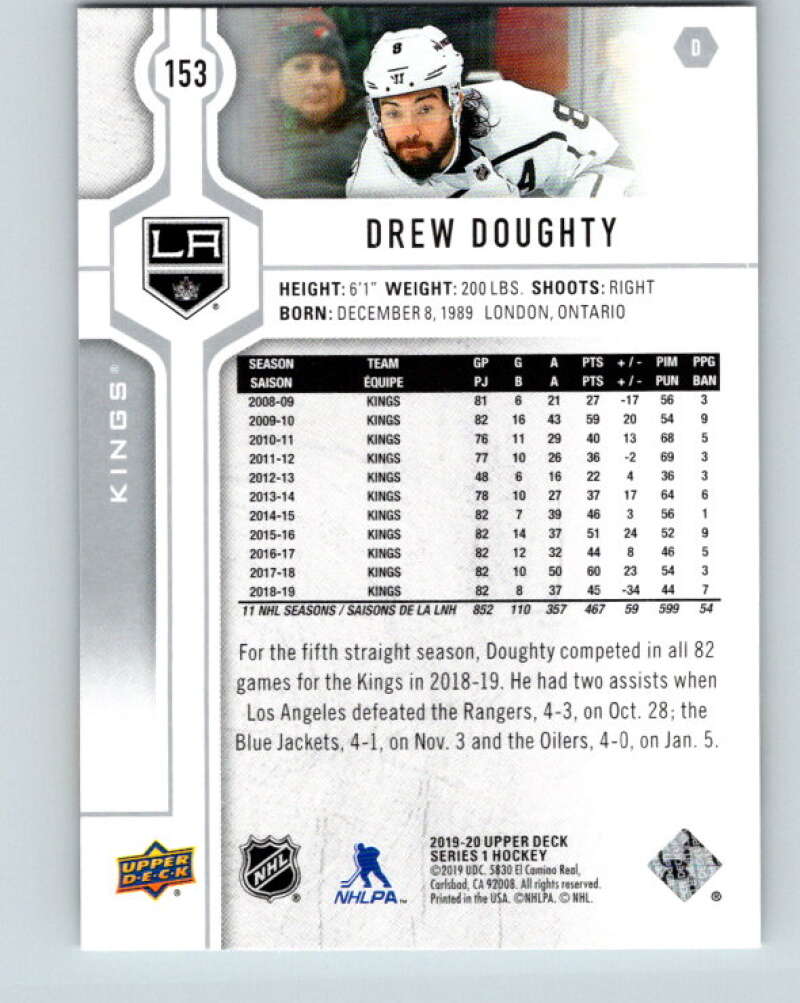 2019-20 Upper Deck #153 Drew Doughty Mint Los Angeles Kings