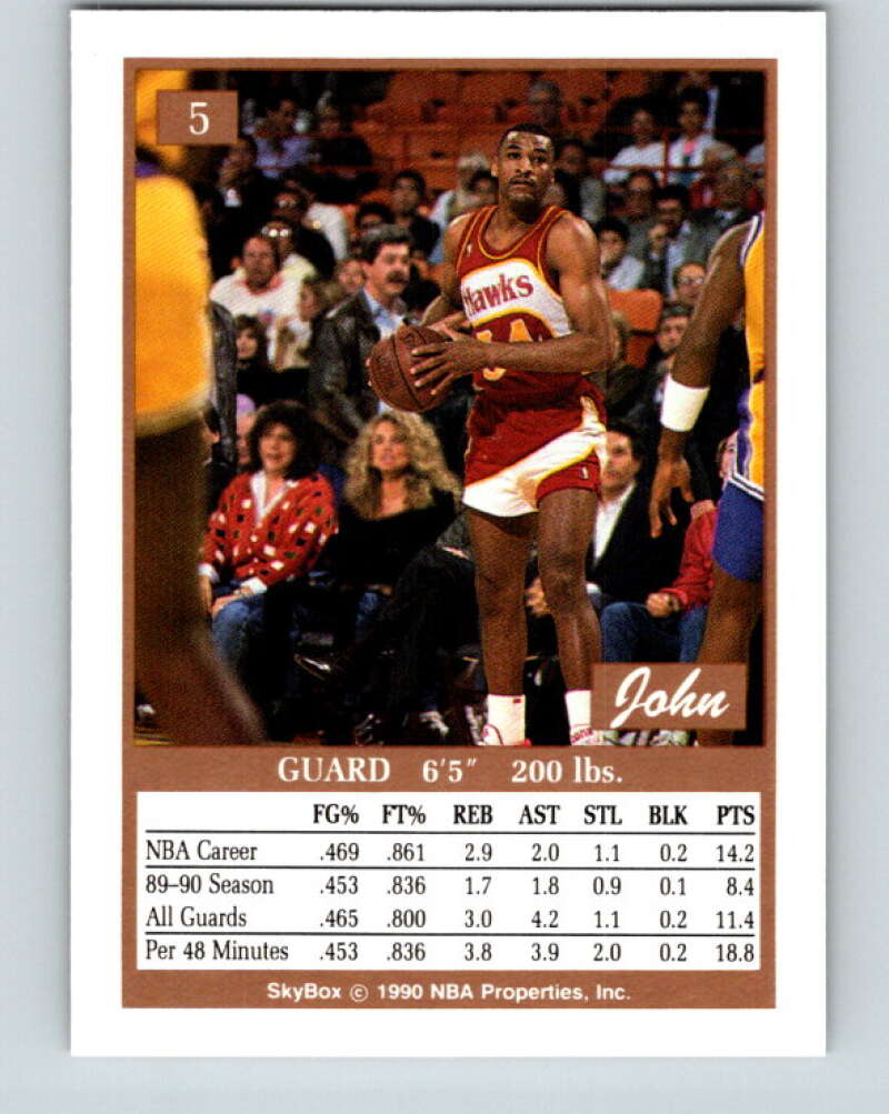 1990-91 SkyBox #5 John Long Mint SP Atlanta Hawks Image 2