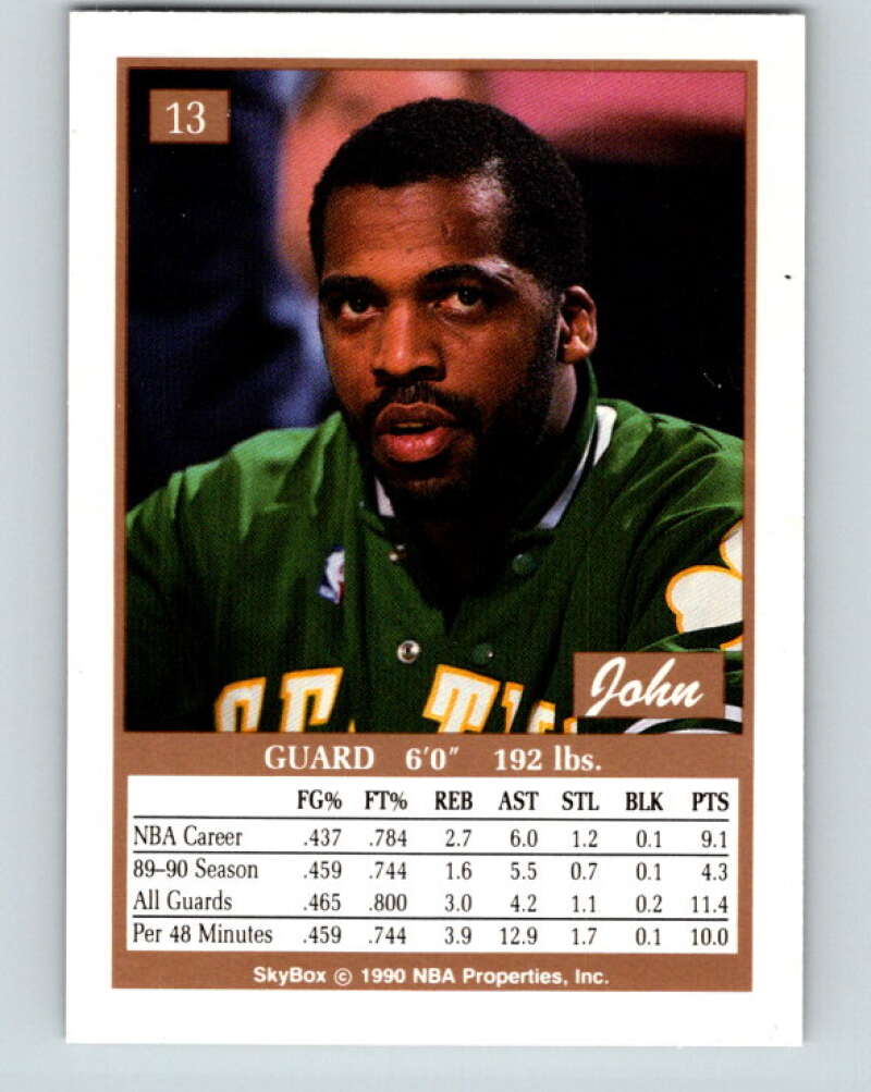 1990-91 SkyBox #13 John Bagley Mint Boston Celtics Image 2