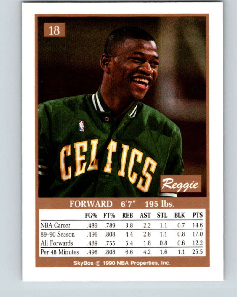 1990-91 SkyBox #18 Reggie Lewis Mint Boston Celtics  Image 2