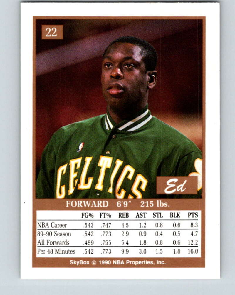 1990-91 SkyBox #22 Ed Pinckney Mint Boston Celtics  Image 2