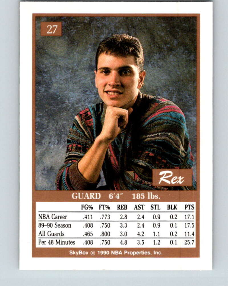 1990-91 SkyBox #27 Rex Chapman Mint Charlotte Hornets Image 2