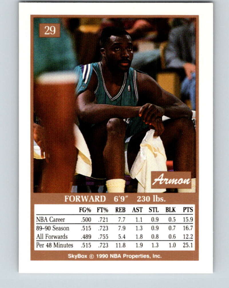 1990-91 SkyBox #29 Armon Gilliam Mint Charlotte Hornets Image 2