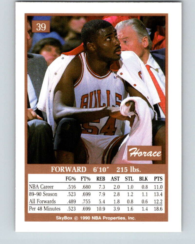 1990-91 SkyBox #39 Horace Grant Mint Chicago Bulls Image 2