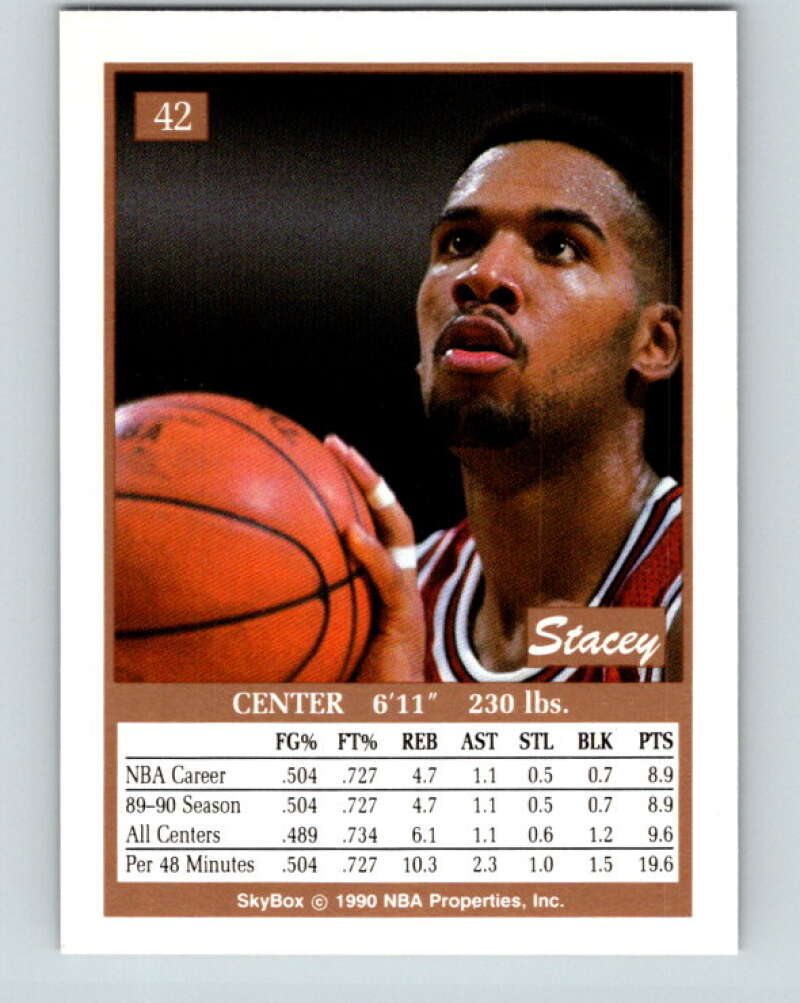 1990-91 SkyBox #42 Stacey King Mint RC Rookie Chicago Bulls Image 2