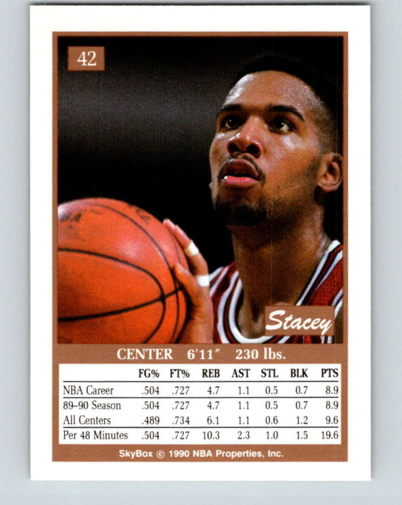 1990-91 SkyBox #42 Stacey King Mint RC Rookie Chicago Bulls  Image 2