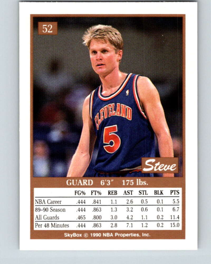 1990-91 SkyBox #52 Steve Kerr Mint Cleveland Cavaliers Image 2