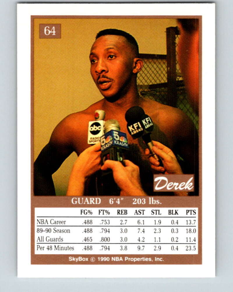 1990-91 SkyBox #64 Derek Harper Mint Dallas Mavericks Image 2