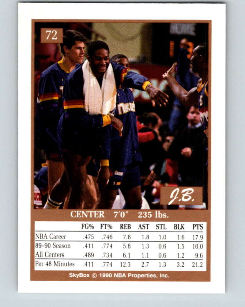 1990-91 SkyBox #72 Joe Barry Carroll Mint SP Denver Nuggets Image 2
