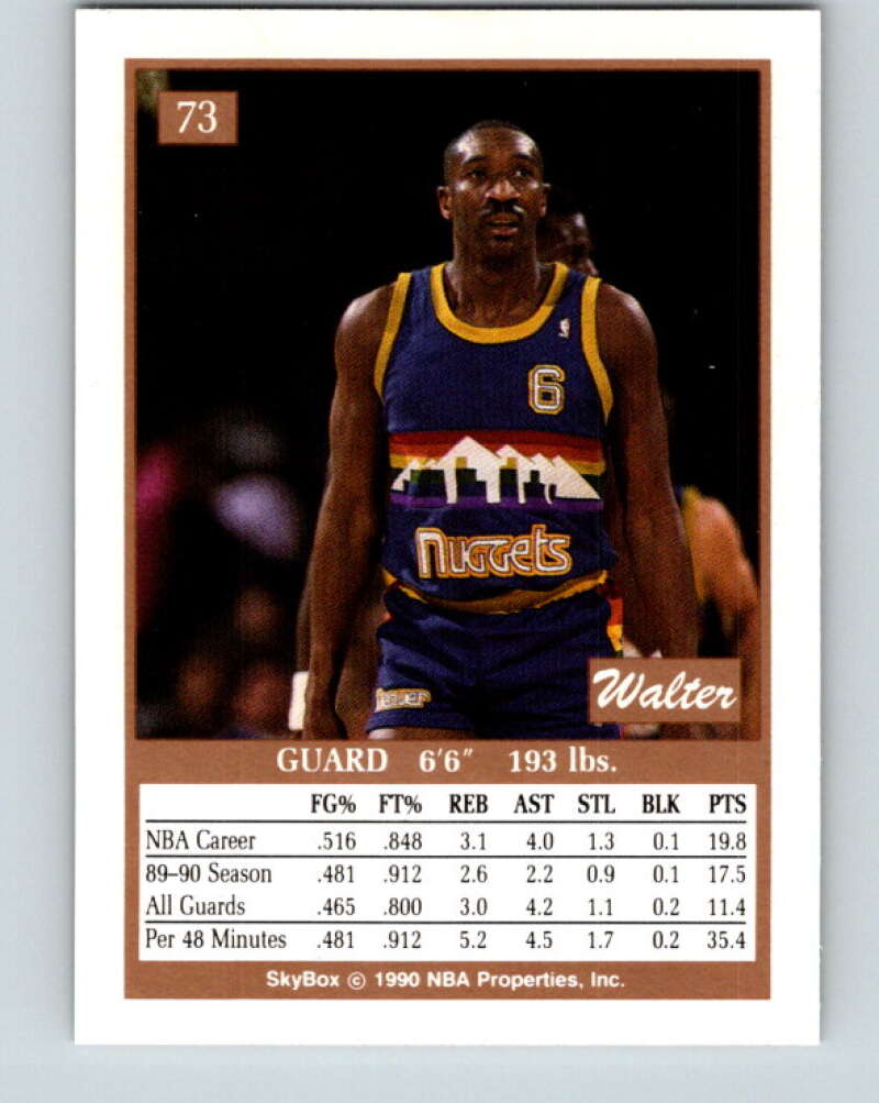 1990-91 SkyBox #73 Walter Davis Mint Denver Nuggets Image 2