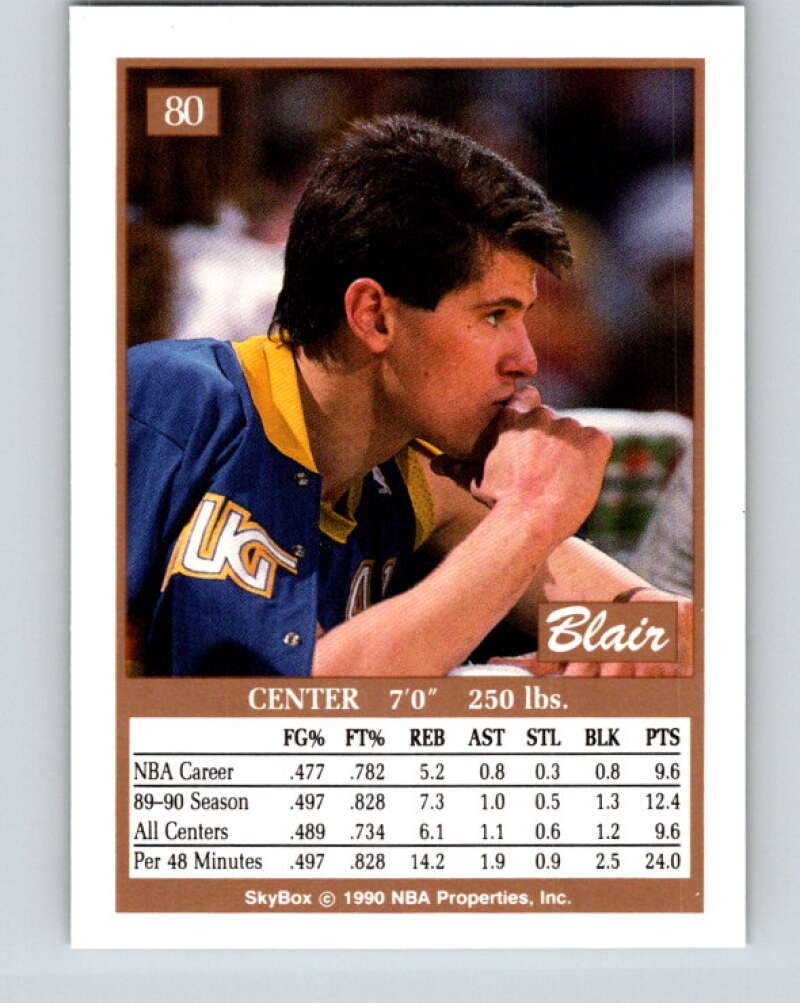 1990-91 SkyBox #80 Blair Rasmussen Mint Denver Nuggets Image 2