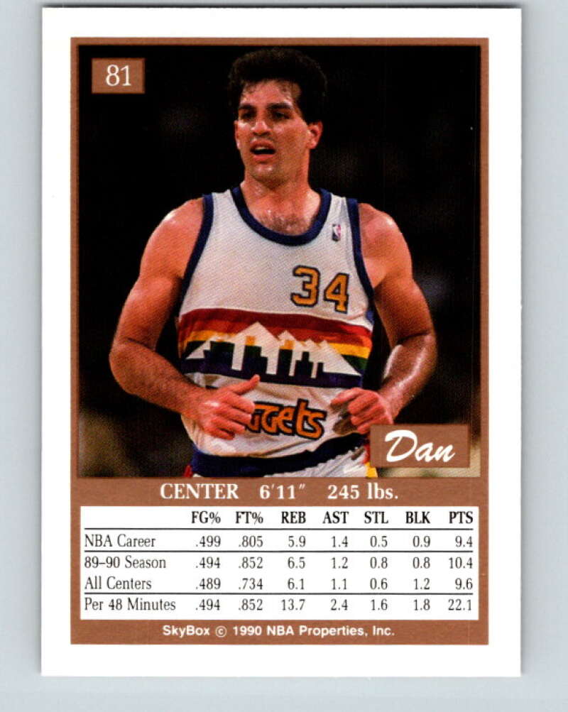 1990-91 SkyBox #81 Danny Schayes Mint SP Denver Nuggets Image 2