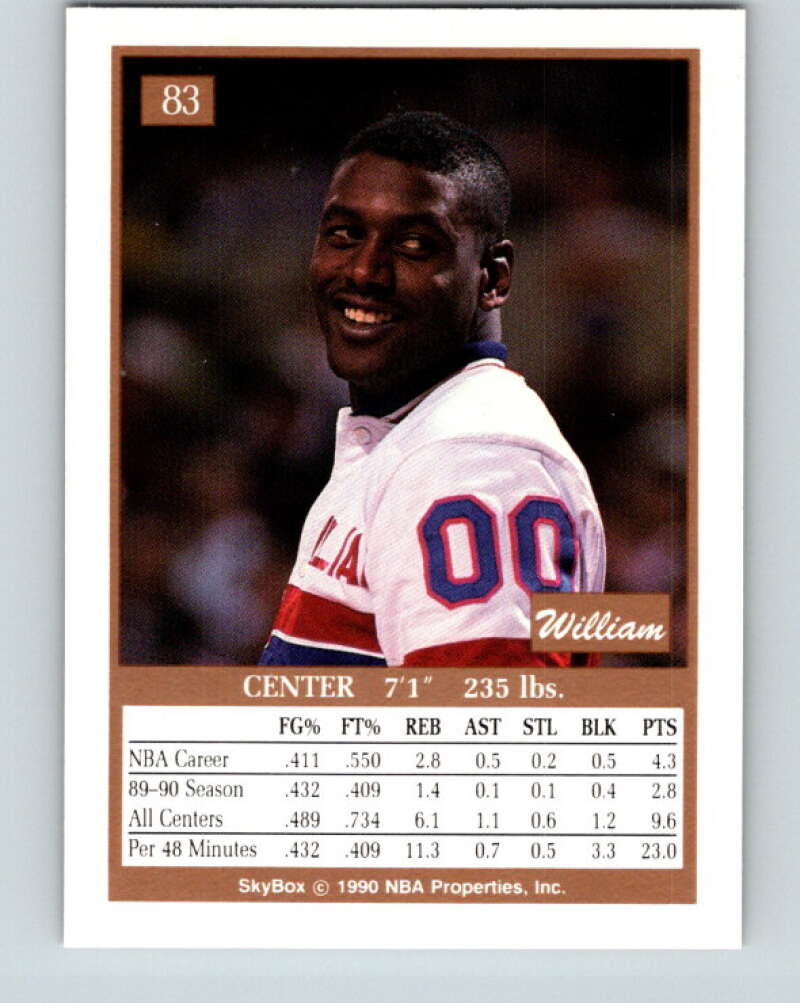 1990-91 SkyBox #83 William Bedford Mint RC Rookie Detroit Pistons Image 2