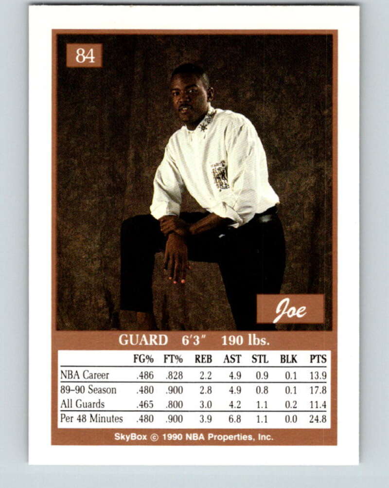 1990-91 SkyBox #84 Joe Dumars Mint Detroit Pistons  Image 2