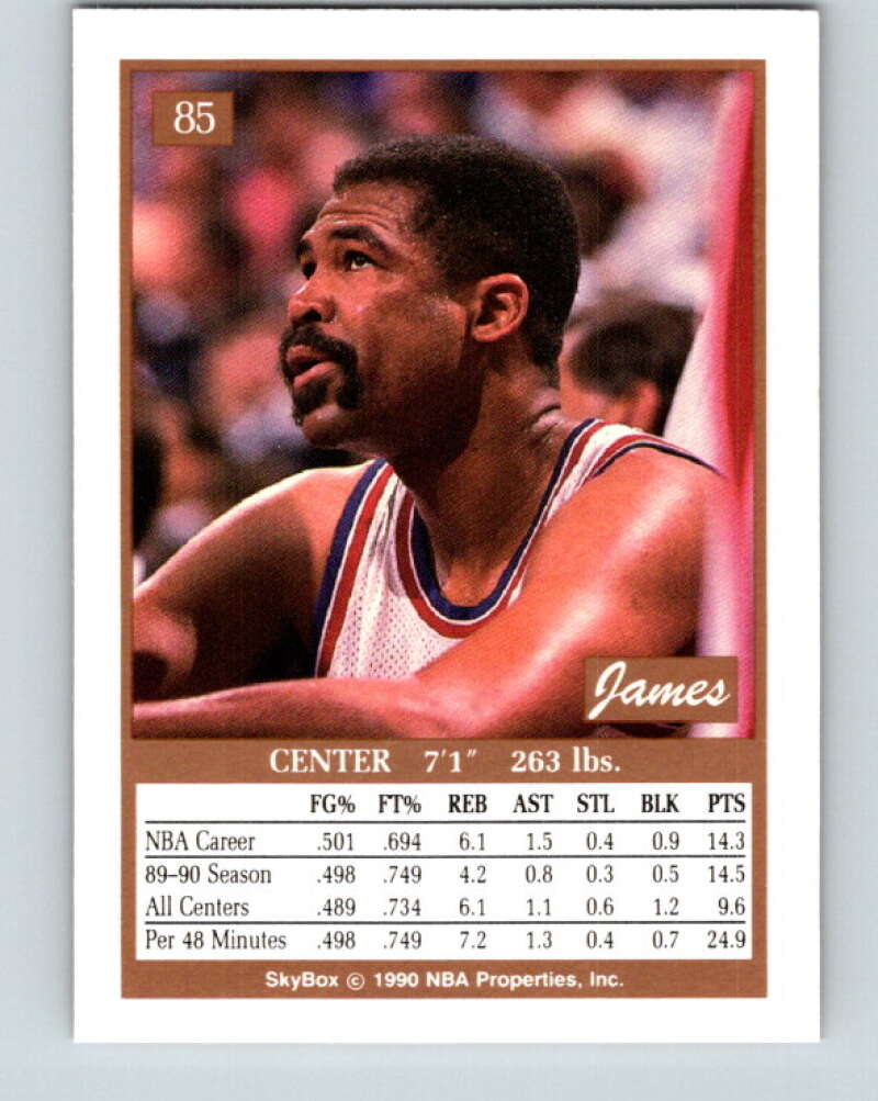 1990-91 SkyBox #85 James Edwards Mint Detroit Pistons  Image 2