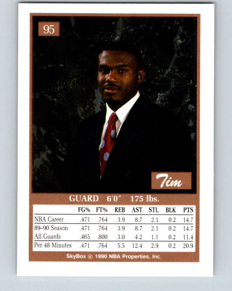 1990-91 SkyBox #95 Tim Hardaway Mint RC Rookie Golden State Warriors Image 2