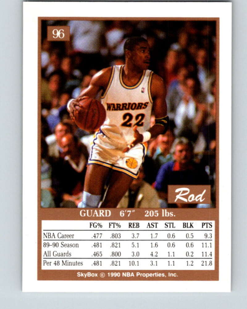 1990-91 SkyBox #96 Rod Higgins Mint Golden State Warriors Image 2