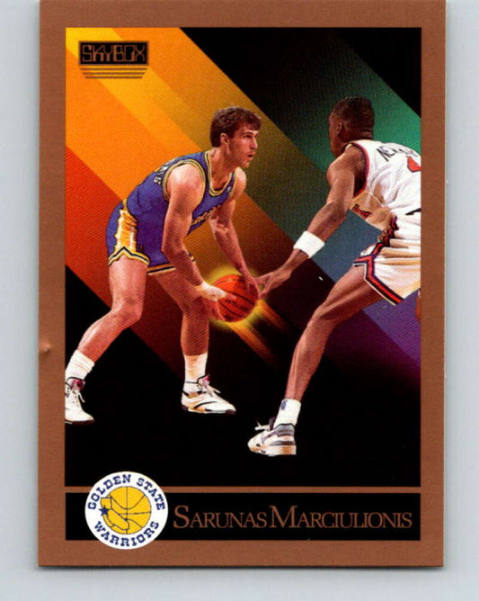 1990-91 SkyBox #97 Sarunas Marciulionis Mint RC Rookie Golden State Warriors  Image 1
