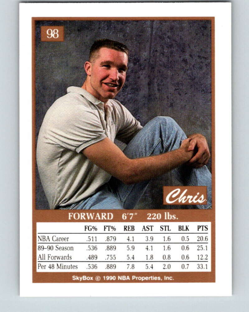 1990-91 SkyBox #98 Chris Mullin Mint Golden State Warriors  Image 2
