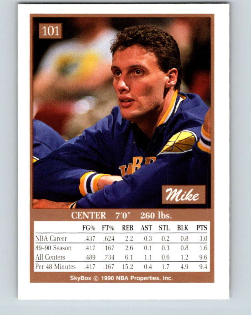 1990-91 SkyBox #101 Mike Smrek Mint Golden State Warriors Image 2