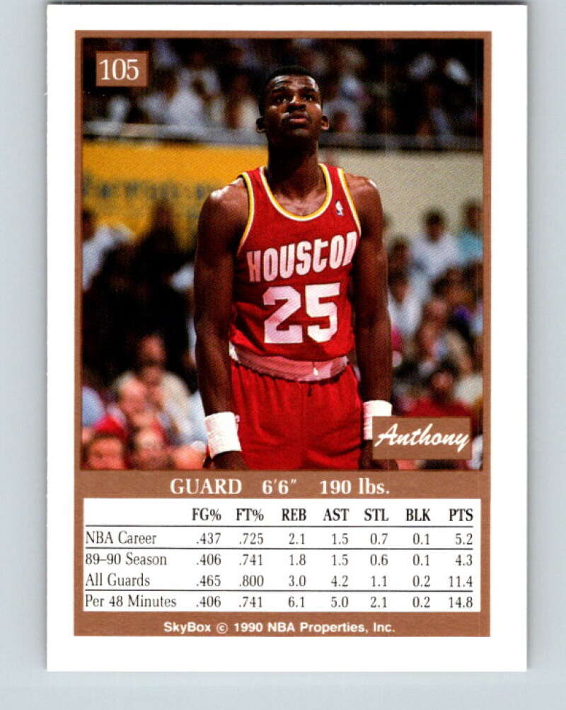 1990-91 SkyBox #105 Anthony Bowie Mint RC Rookie SP Houston Rockets Image 2